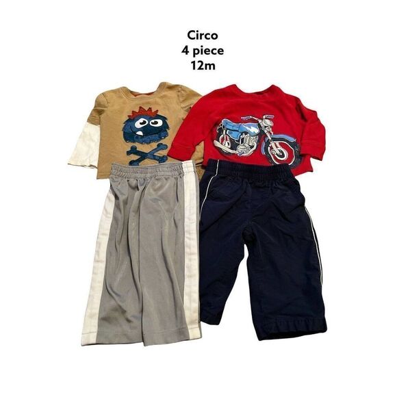 Set Of 2 Outfits • Circo Outfit Baby Boy 12m • Long Sleeve • Pants - Picture 1 of 5